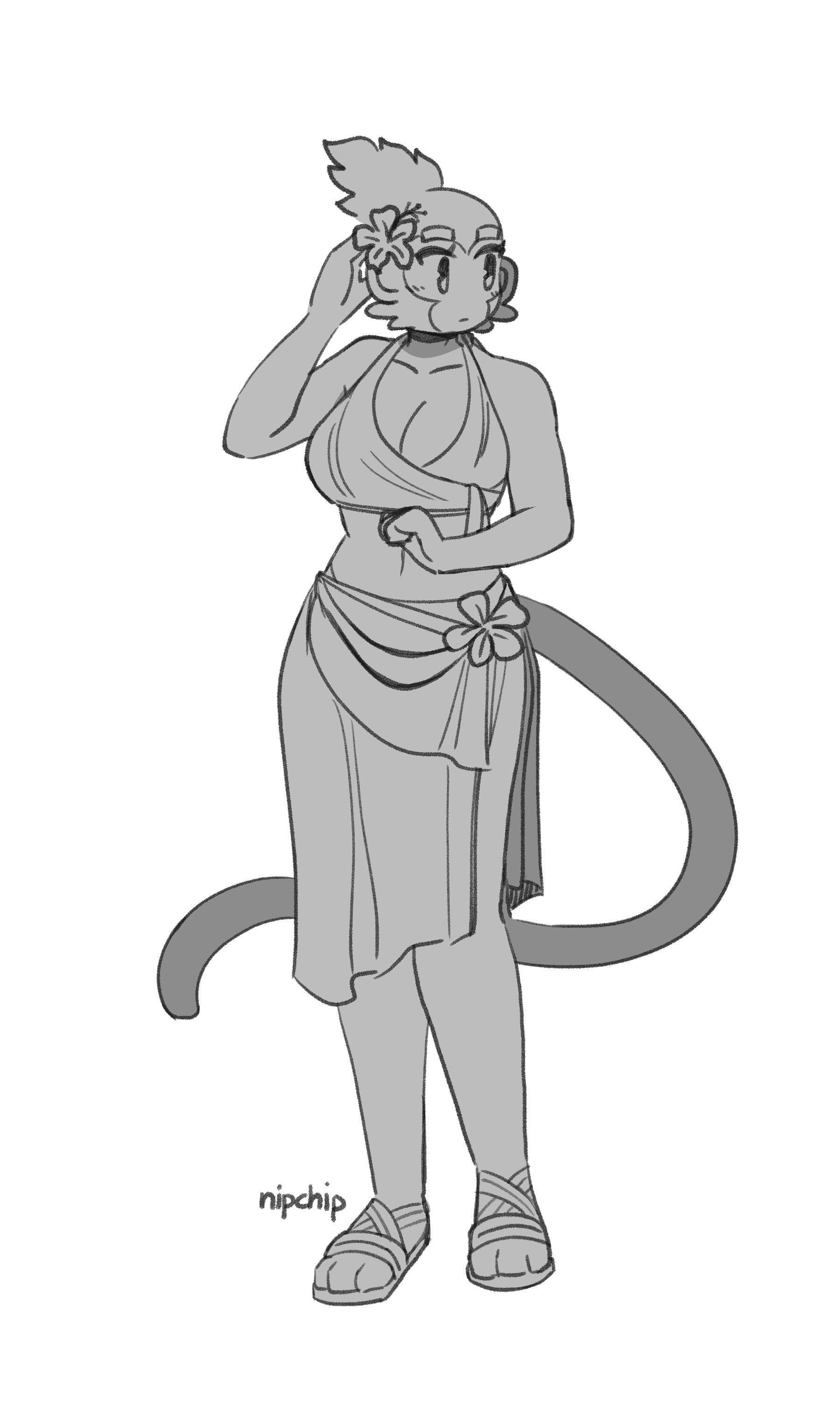 Briar in a bikini and beach wrap.